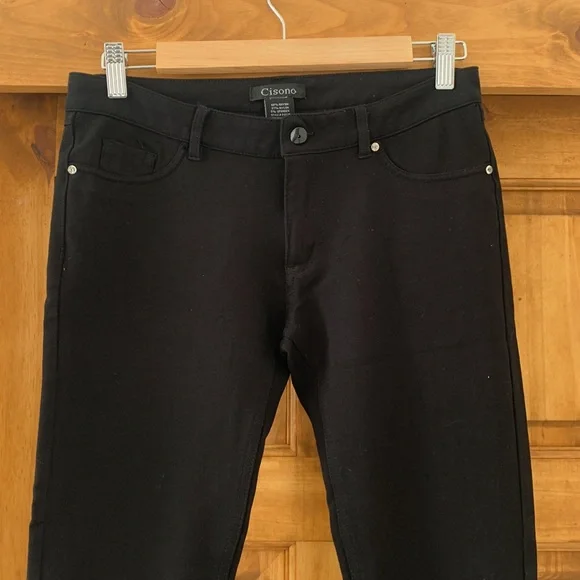 Cisono black stretch pants size Large but runs small - Picture 2 of 7